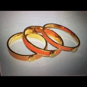 Enamel Hinged Bangle Bracelets
